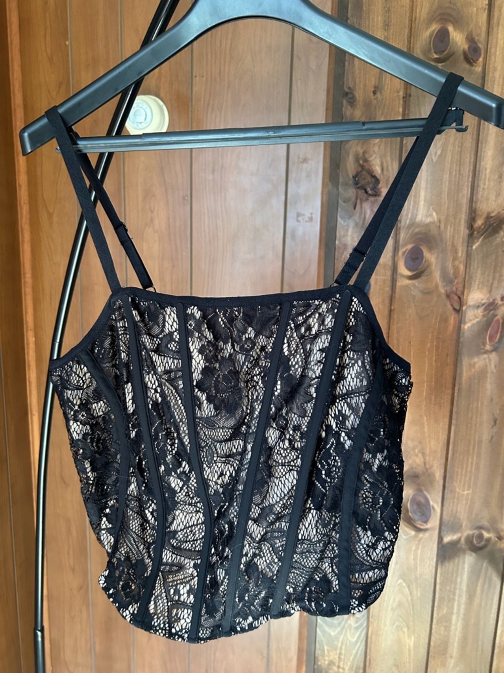 TORRID Black Lace Boned Bustier Crop Top